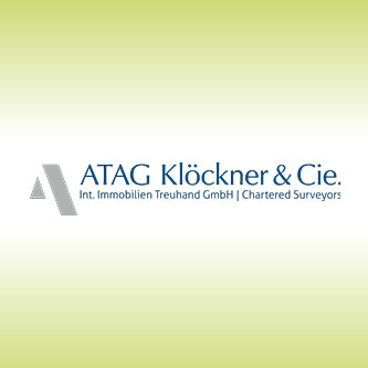 Logo von ATAG auf grünem Hintergrund.