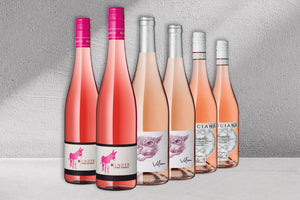 Ein Bild von 2 Fl. "Feudo" Riviera del Garda Classico Chiaretto, 2 Fl. "Vilain" Grenache Rosé und 2 Fl. "Pink Donkey" Rosé.