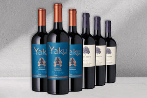 Ein Bild von 3 Fl. "Terroir de Familia" Carménère Reserva und 3 Fl. "Yaku" Carménère Reserva.