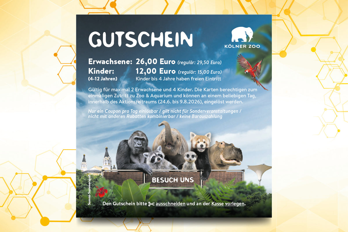 37. Summi-Gutschein für den Kölner Zoo 