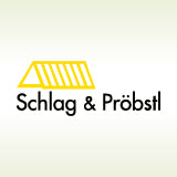 Logo der Firma Schlag & Pröbstl auf einem grünen Hintergrund