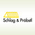 Logo der Firma Schlag & Pröbstl auf einem grünen Hintergrund