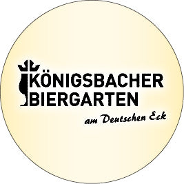 Das Logo des Königsbacher Biergartens