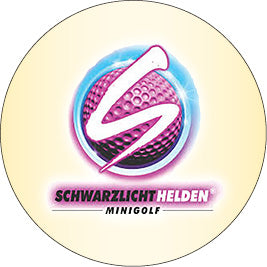 Das Logo der Schwarzlicht Helden Minigolf