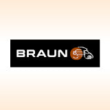 Logo von Brau auf orangenem Hintergrund.