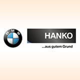 Logo von Hanko auf orangenem Hintergrund