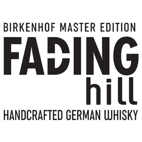 Logo der Birkenhof Master Edition mit dem Schriftzug "FADING hill – Handcrafted German Whisky"