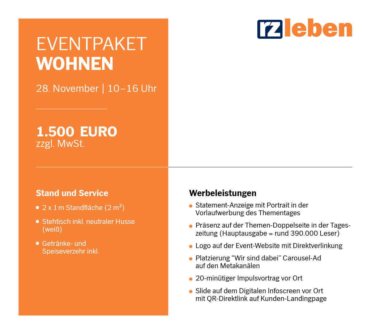 Eventpaket Wohnen für die Messe „RZleben“