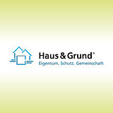 Logo von Haus & Grund auf grünem Hintergrund.
