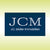 Logo von JCM auf grünem Hintergrund.