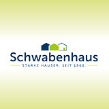 Logo von Schwabenhaus auf grünem Hintergrund.