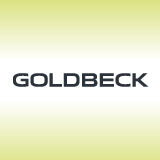 Logo von Goldbeck auf grünem Hintergrund.