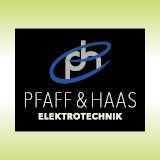 Logo von Pfaff & Haas auf grünem Hintergrund.