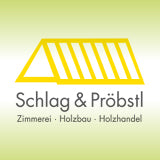 Logo von Schlag & Pröbstl auf grünem Hintergrund.