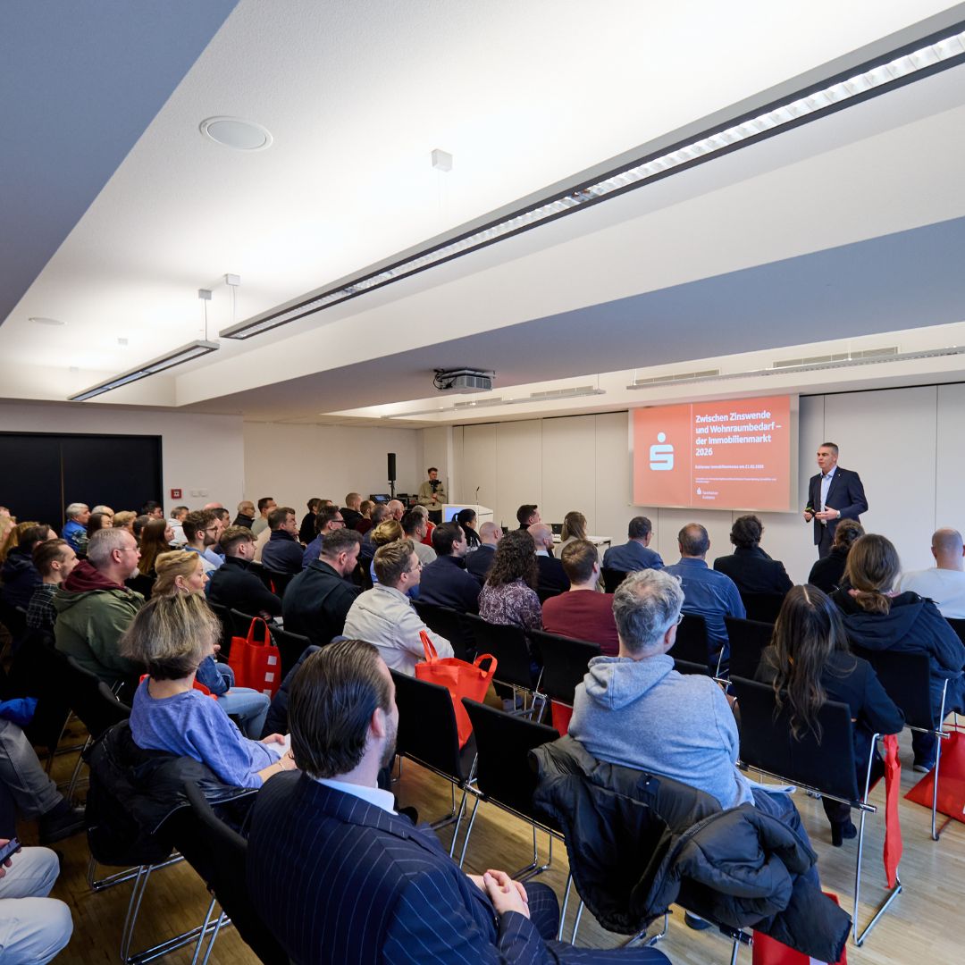 Ein Vortrag der Sparkasse Koblenz auf der Immobilienmesse in Koblenz.
