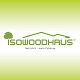 Logo von ISOWOODHAUS auf grünem Hintergrund