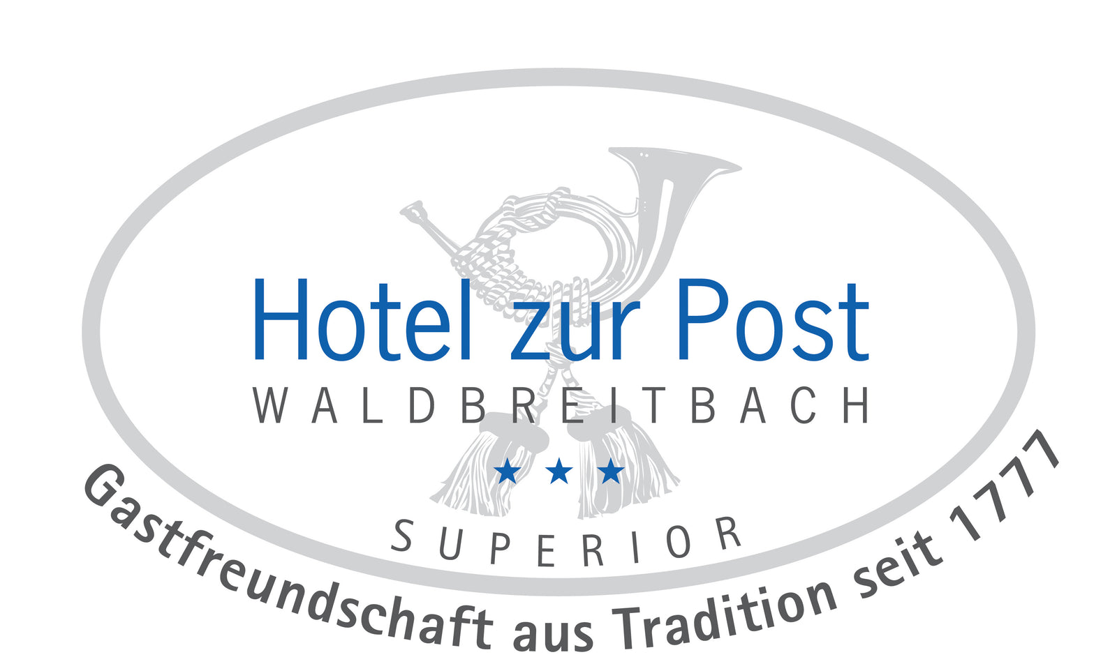 Das Logo des Hotels Zur Post in Waldbreitbach – Tradition seit 1777