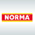 Logo von NORMA auf grauem Hintergrund.