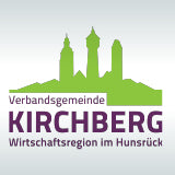 Logo der Verbandsgemeinde Kirchberg auf grauem Hintergrund.