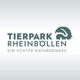 Logo vom Tierpark Rheinböllen auf silbernem Hintergrund.