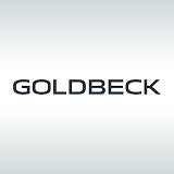 Logo von Goldbeck auf grauem Hintergrund.