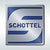Logo von Schottel auf grauem Hintergrund.