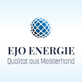 Logo von EJO Energie auf hellblauem Hintergrund