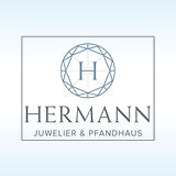 Logo von Pfandhaus Herman auf hellblauem Hintergrund