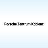 Logo vom Porsche Zentrum Koblenz auf hellblauem Hintergrund.