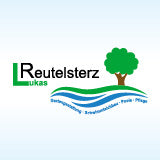 Logo von Lukas Reutelsterz auf hellblaum Hintergrund