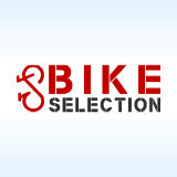 Logo von Bike Selection auf hellblauem Hintergrund