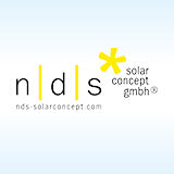 Logo von nds solarconcept auf hellblauem Hintergrund