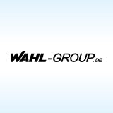 Logo der Wahl Group auf hellblauem Hintergrund.