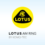 Logo von Lotus am Ring auf hellblauem Hintergrund.