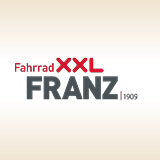 Logo von Fahrrad Franz XXL mit goldenem Hintergrund