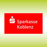 Logo der Sparkasse Koblenz auf grünem Hintergrund.