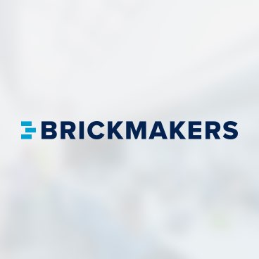 Logo der Brickmaker in dunkelblau und hellblau.