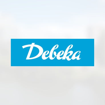 Logo der Debeka. Weiße Schrift auf blauem Grund.