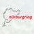 Logo des Nürburgrings, links die Rennstrecke in grau, rechts der Schriftzug "Nürburgring" in rot.