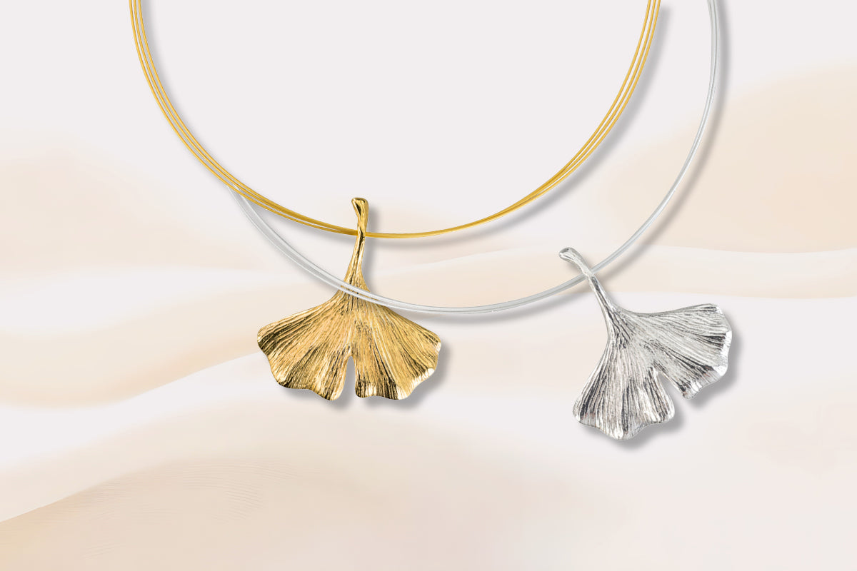 Petra Waszak: Collier "Ginkgo", Version Silber
