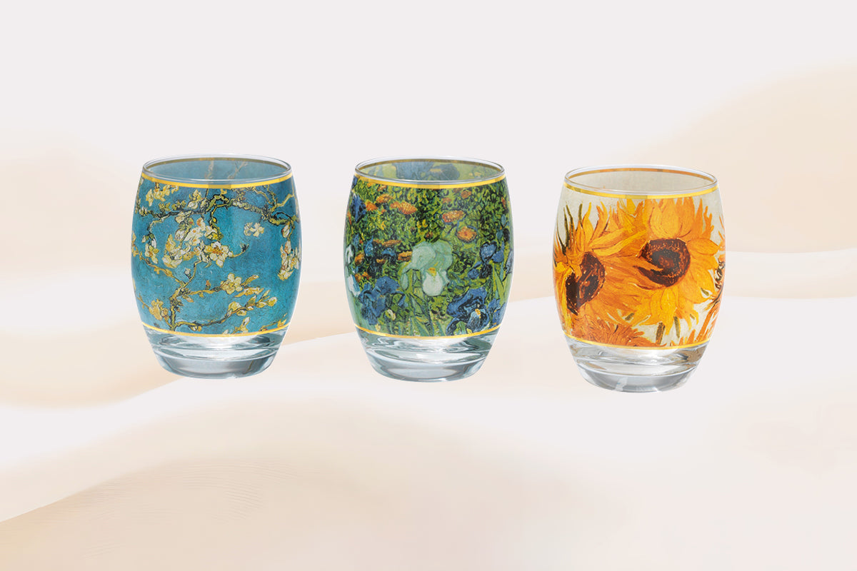 Vincent van Gogh: 3 Teelichtgläser mit Künstlermotiven im Set
